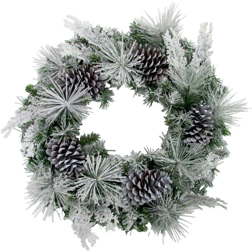 24 In. Artificial Christmas Wreath With Oversized Pinecones 3 24 In. Artificial Christmas Wreath With Oversized Pinecones