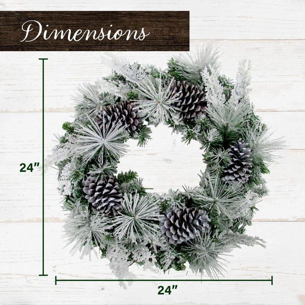 24 In. Artificial Christmas Wreath With Oversized Pinecones 4 24 In. Artificial Christmas Wreath With Oversized Pinecones - Image 2