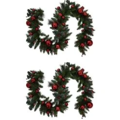 23 In. Artificial Chrismtas Wreath With 2 Garlands And J And Y Marquee Styled LED Light -Christmas Decor Shop fraser hill farm christmas wreaths ffchdec001 joy 77 1000