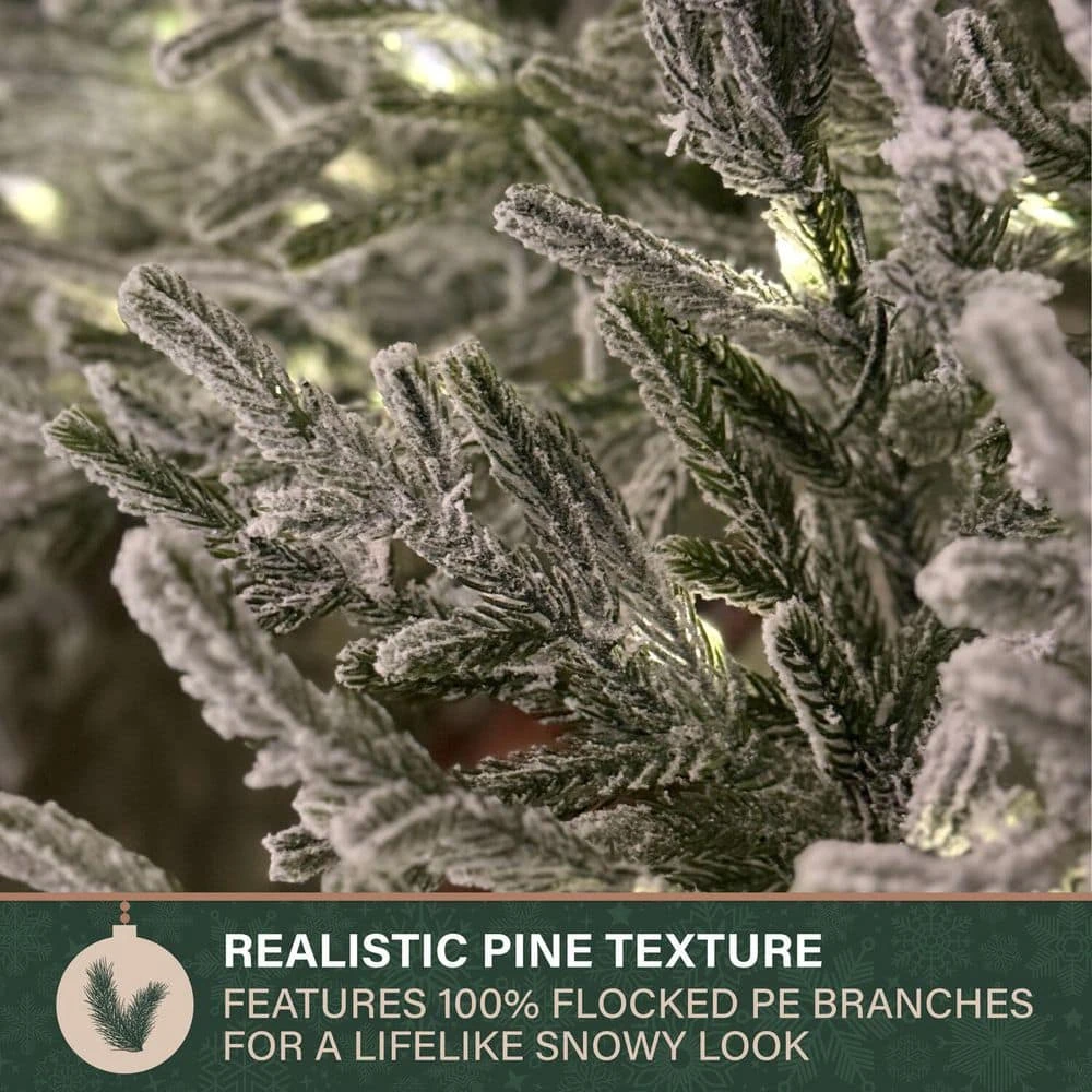 36 In. Light Flocked Battery Operated Prelit LED Artificial Christmas Wreath With Timer 5 36 In. Light Flocked Battery Operated Prelit LED Artificial Christmas Wreath With Timer - Image 3