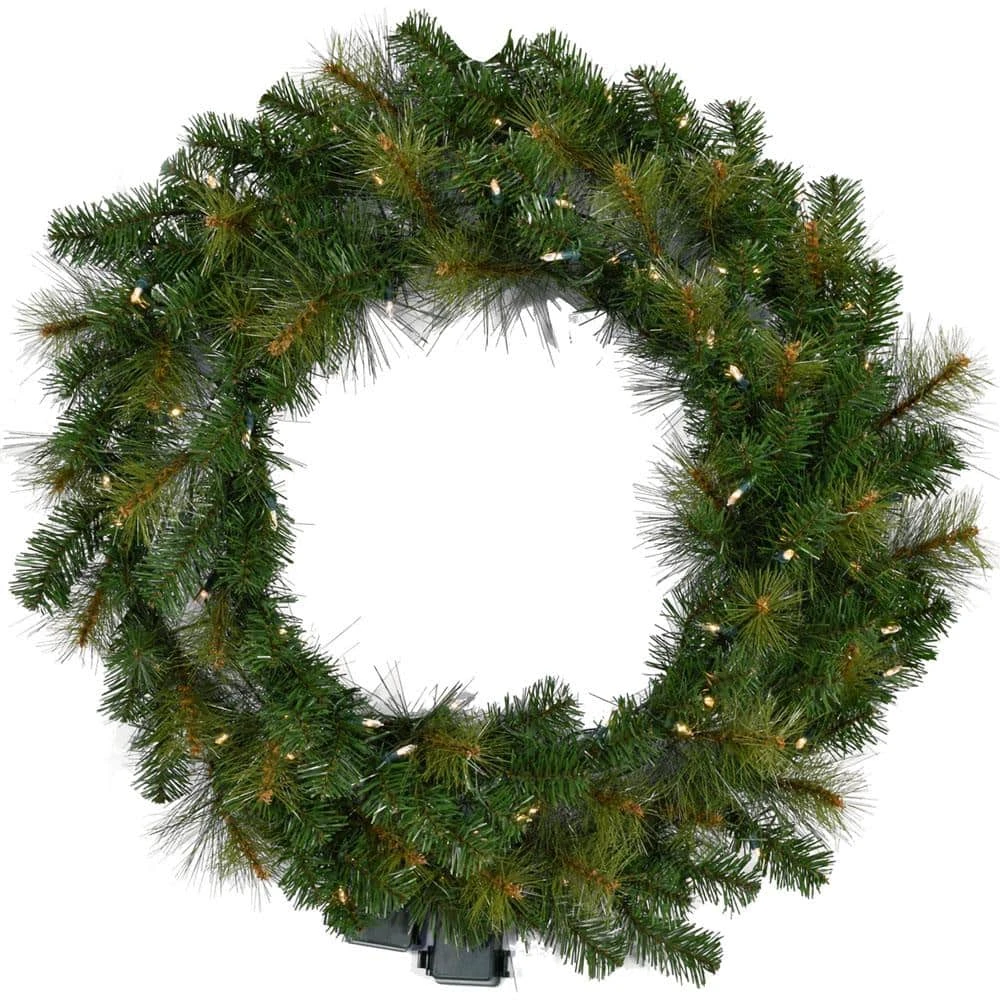 48 In. Southern Peace Artificial Holiday Wreath With Clear Battery-Operated LED String Lights 3 48 In. Southern Peace Artificial Holiday Wreath With Clear Battery-Operated LED String Lights