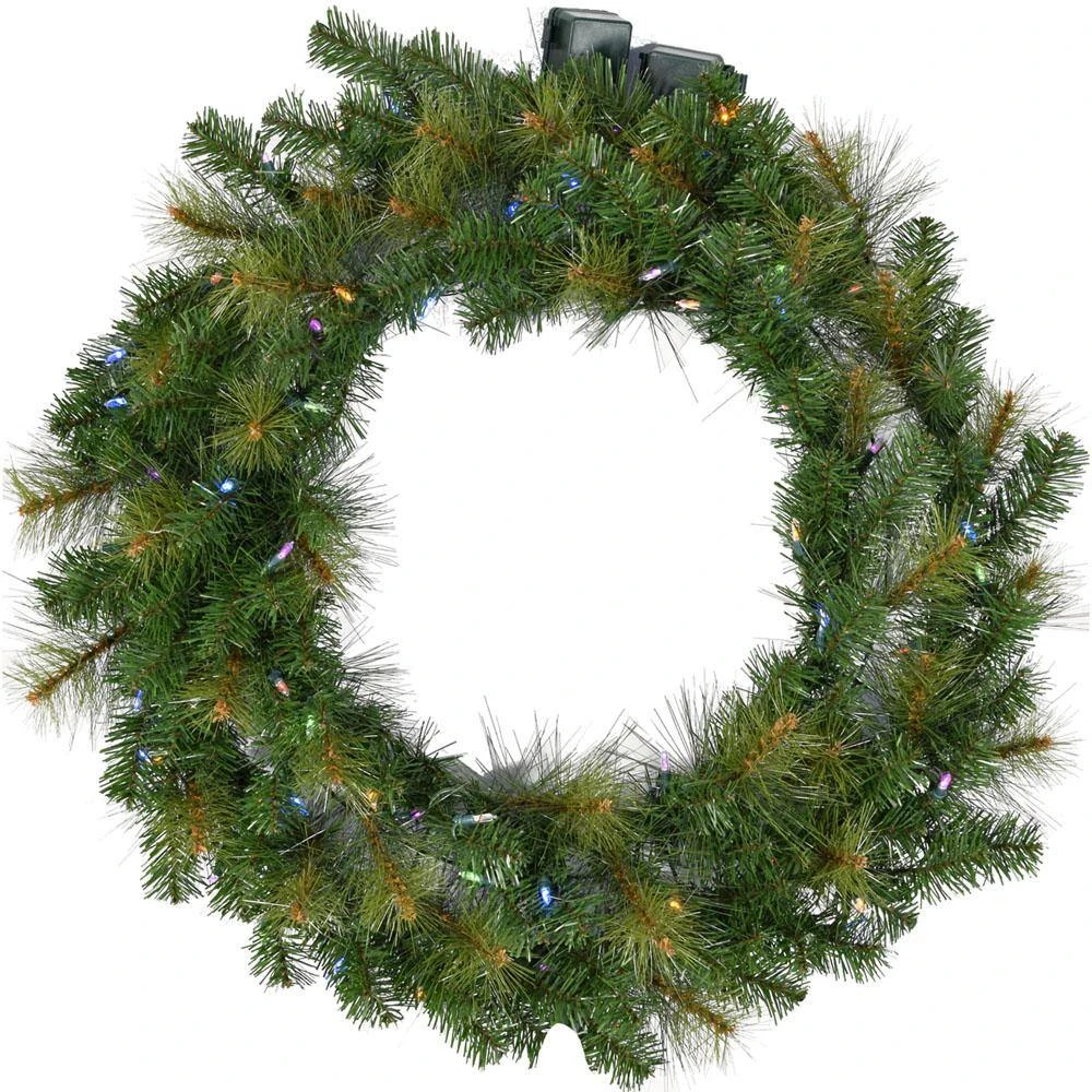 48 In. Southern Peace Artificial Holiday Wreath With Multi-Colored Battery-Operated LED String Lights 3 48 In. Southern Peace Artificial Holiday Wreath With Multi-Colored Battery-Operated LED String Lights