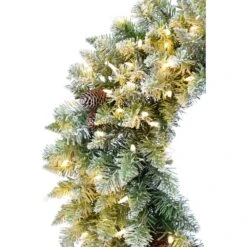48 In. Pre-Lit LED Artificial Christmas Wreath With Pinecones -Christmas Decor Shop fraser hill farm christmas wreaths ffwra048 5sn c3 1000