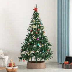 25 In. Brown Large Rattan Collar Christmas Tree Skirt 13 25 In. Brown Large Rattan Collar Christmas Tree Skirt -Christmas Decor Shop gardenised christmas tree skirts qi003957 br 4f 1000