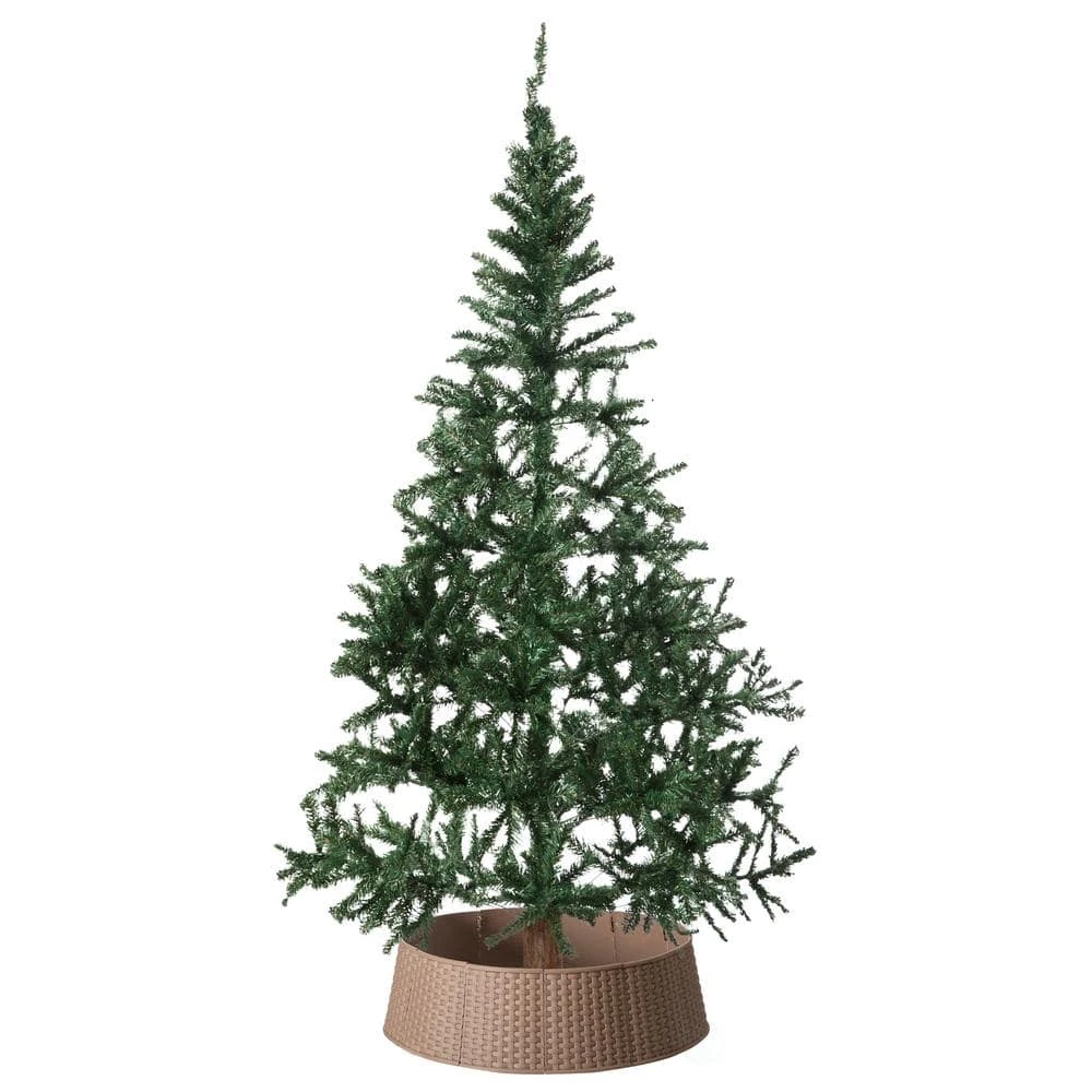 25 In. Brown Large Rattan Collar Christmas Tree Skirt 3 25 In. Brown Large Rattan Collar Christmas Tree Skirt