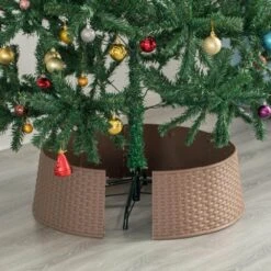 25 In. Brown Large Rattan Collar Christmas Tree Skirt 17 25 In. Brown Large Rattan Collar Christmas Tree Skirt -Christmas Decor Shop gardenised christmas tree skirts qi003957 br 76 1000