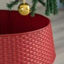 Red Plastic Large Rattan Christmas Tree Skirt 16 Red Plastic Large Rattan Christmas Tree Skirt -Christmas Decor Shop gardenised christmas tree skirts qi003957 rd 1f 1000