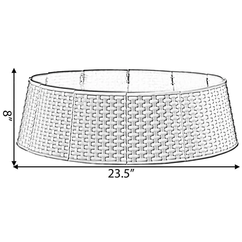 Red Plastic Large Rattan Christmas Tree Skirt 9 Red Plastic Large Rattan Christmas Tree Skirt - Image 7