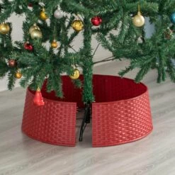 Red Plastic Large Rattan Christmas Tree Skirt 18 Red Plastic Large Rattan Christmas Tree Skirt -Christmas Decor Shop gardenised christmas tree skirts qi003957 rd fa 1000