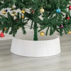 White Plastic Large Rattan Christmas Tree Skirt 15 White Plastic Large Rattan Christmas Tree Skirt -Christmas Decor Shop gardenised christmas tree skirts qi003957 w c3 1000