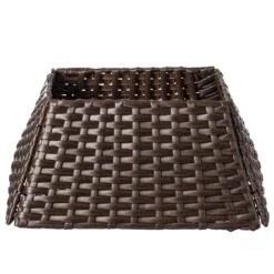 Brown Plastic, Rattan Foldable Christmas Tree Skirt Collar Basket, Ring Base Stand Cover 15 Brown Plastic, Rattan Foldable Christmas Tree Skirt Collar Basket, Ring Base Stand Cover -Christmas Decor Shop gardenised christmas tree skirts qi004155 br c3 1000