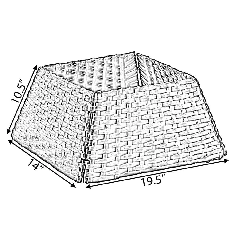 Brown Plastic, Rattan Foldable Christmas Tree Skirt Collar Basket, Ring Base Stand Cover 10 Brown Plastic, Rattan Foldable Christmas Tree Skirt Collar Basket, Ring Base Stand Cover - Image 8