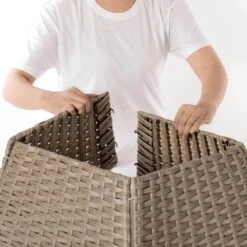 Grey Plastic, Rattan Foldable Christmas Tree Skirt Collar Basket, Ring Base Stand Cover -Christmas Decor Shop gardenised christmas tree skirts qi004155 gy 76 1000