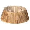 Natural Wood Christmas Tree Collar Box With Slatted Panel Design Foldable Tapered Base Cover -Christmas Decor Shop gardenised christmas tree skirts qi004869 64 1000