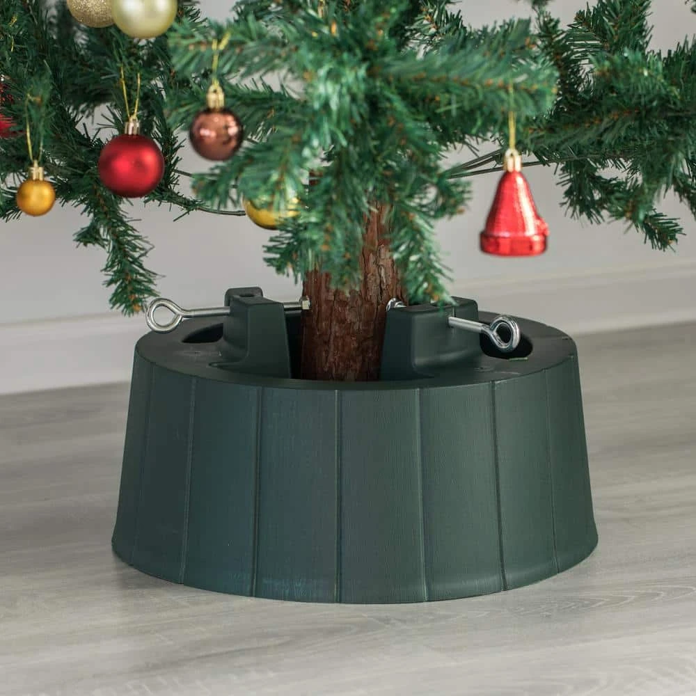 Green Plastic Christmas Tree Stand With Screw Fastener 5 Green Plastic Christmas Tree Stand With Screw Fastener - Image 3
