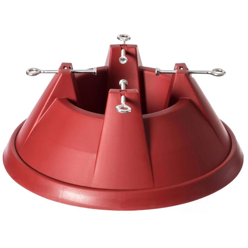 Red Plastic Christmas Tree Stand With Screw Fastener 3 Red Plastic Christmas Tree Stand With Screw Fastener