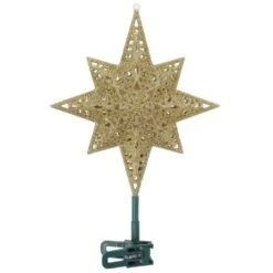 Holiday Classics 11 In. 16-Light Gold Glittered Bethlehem Star Tree Top -Christmas Decor Shop ge christmas tree toppers 71075hd 1d 1000