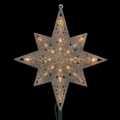 Holiday Classics 11 In. 16-Light Silver Glittered Bethlehem Star Tree Top -Christmas Decor Shop ge christmas tree toppers 71080hd e1 1000