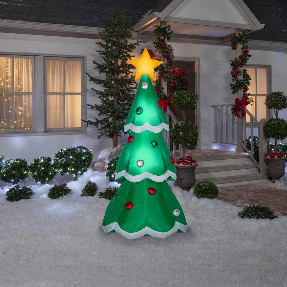 3 Ft. W X 3 Ft. D X 7 Ft. H Airblown Inflatable Christmas Tree With Metallic Ornaments 5 3 Ft. W X 3 Ft. D X 7 Ft. H Airblown Inflatable Christmas Tree With Metallic Ornaments - Image 3