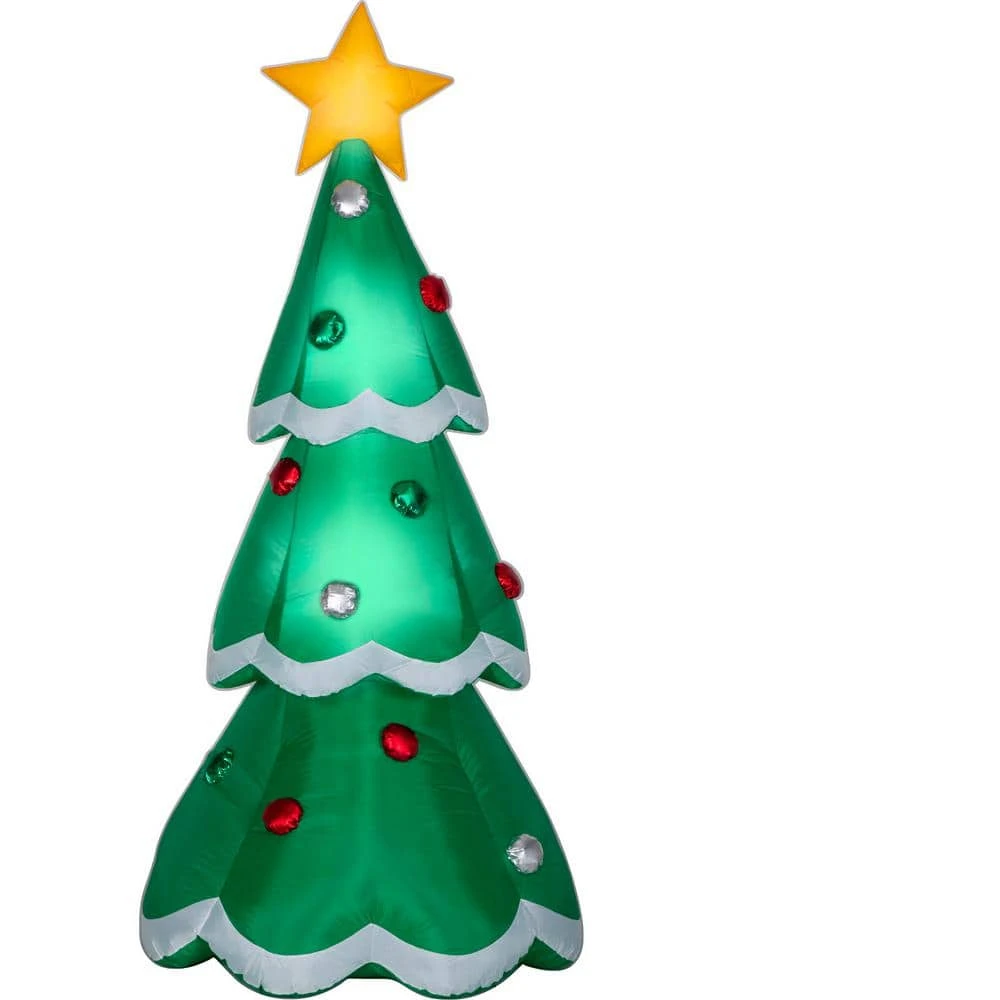 3 Ft. W X 3 Ft. D X 7 Ft. H Airblown Inflatable Christmas Tree With Metallic Ornaments 4 3 Ft. W X 3 Ft. D X 7 Ft. H Airblown Inflatable Christmas Tree With Metallic Ornaments - Image 2