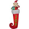 7 Ft. Airblown Stocking With Teddy Bear Christmas Inflatable -Christmas Decor Shop gemmy christmas inflatables g 14982 64 1000