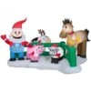 8.99 Ft. W Pre-lit Inflatable Santa's Farm Airblown Scene -Christmas Decor Shop gemmy christmas inflatables g 36607 64 1000