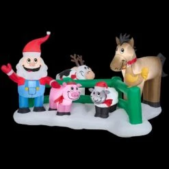 8.99 Ft. W Pre-lit Inflatable Santa's Farm Airblown Scene 14 8.99 Ft. W Pre-lit Inflatable Santa's Farm Airblown Scene -Christmas Decor Shop gemmy christmas inflatables g 36607 66 1000