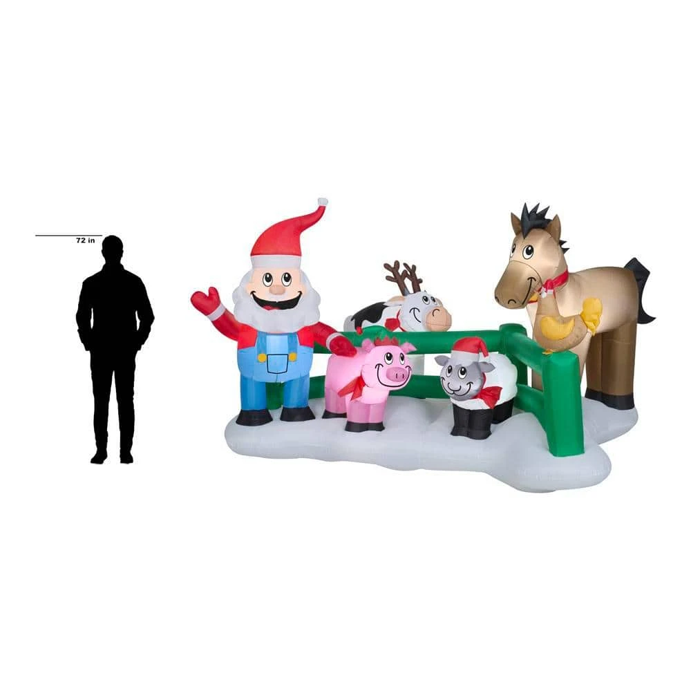 8.99 Ft. W Pre-lit Inflatable Santa's Farm Airblown Scene 9 8.99 Ft. W Pre-lit Inflatable Santa's Farm Airblown Scene - Image 7