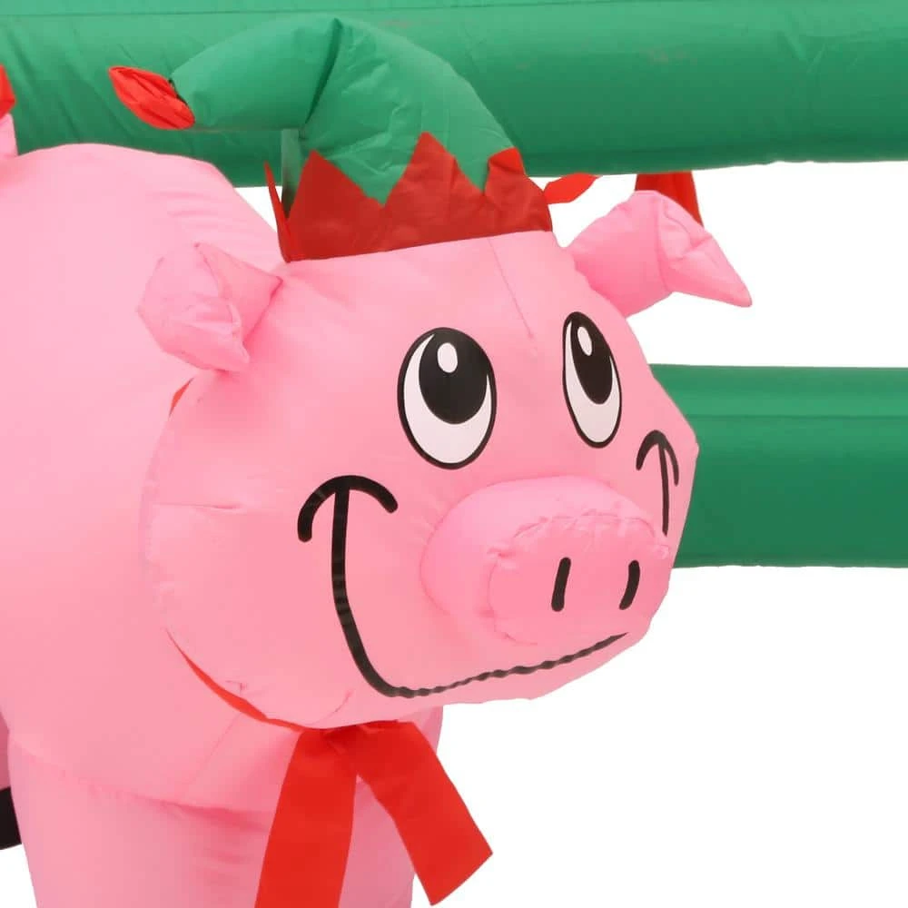 8.99 Ft. W Pre-lit Inflatable Santa's Farm Airblown Scene 6 8.99 Ft. W Pre-lit Inflatable Santa's Farm Airblown Scene - Image 4