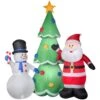 12 Ft. W X 13 Ft. H Inflatable Santa And Snowman Tree Scene -Christmas Decor Shop gemmy christmas inflatables g 37583 64 1000