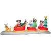 5.5 Ft. H X 3 Ft. W X 15 Ft. 49 In.L LED Lighted Christmas Inflatable Animated Airblown-Mickey And Friends Sleigh Disney -Christmas Decor Shop gemmy christmas inflatables g 883088 64 1000