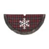 48 In. D Christmas Buffalo Plaid Tree Skirt With Snowflake -Christmas Decor Shop gerson international christmas tree skirts 2361760ec snowflake 64 1000