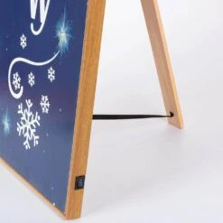 47.2 In. Battery Operated Lighted Wood Let It Snow Porch Sign With Easel -Christmas Decor Shop gerson international christmas wall decorations 2593040ec 4f 1000
