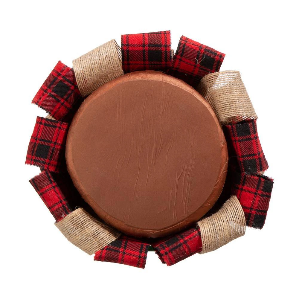 17 In. H Plaid Fabric/Burlap Table Tree (Set Of 2) 7 17 In. H Plaid Fabric/Burlap Table Tree (Set Of 2) - Image 5