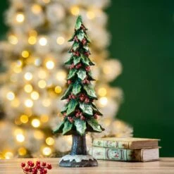 20 In. H Resin Christmas Red Berry Table Tree Decor -Christmas Decor Shop glitzhome christmas figurines 2009800010 1f 1000