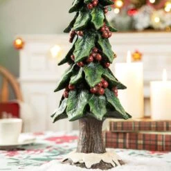 20 In. H Resin Christmas Red Berry Table Tree Decor -Christmas Decor Shop glitzhome christmas figurines 2009800010 fa 1000