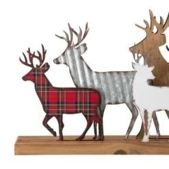 9.88 In. H Galvanized Metal/Wooden Reindeer Table Decor -Christmas Decor Shop glitzhome christmas figurines 2009900027 1f 1000
