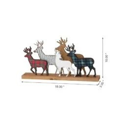9.88 In. H Galvanized Metal/Wooden Reindeer Table Decor -Christmas Decor Shop glitzhome christmas figurines 2009900027 4f 1000