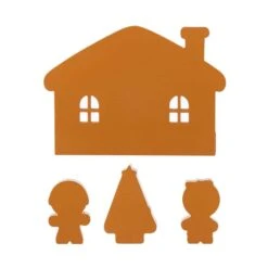 8.5 In. H Wooden Christmas Gingerbread House Table Decor (Set Of 4) -Christmas Decor Shop glitzhome christmas figurines 2009900064 66 1000
