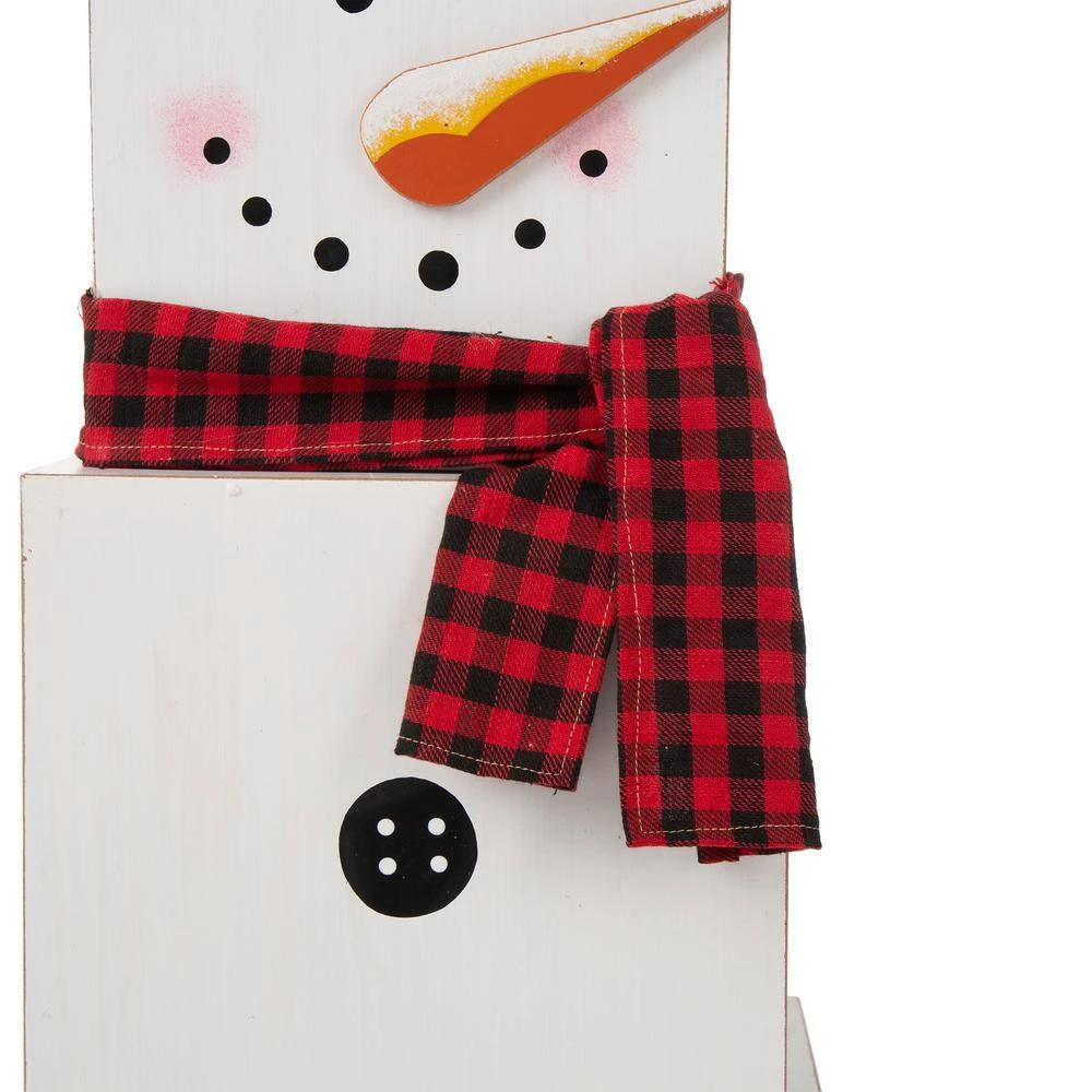 36.22 In. H Wooden Double-Sided Snowman/Scarecrow Porch Decor 8 36.22 In. H Wooden Double-Sided Snowman/Scarecrow Porch Decor - Image 6