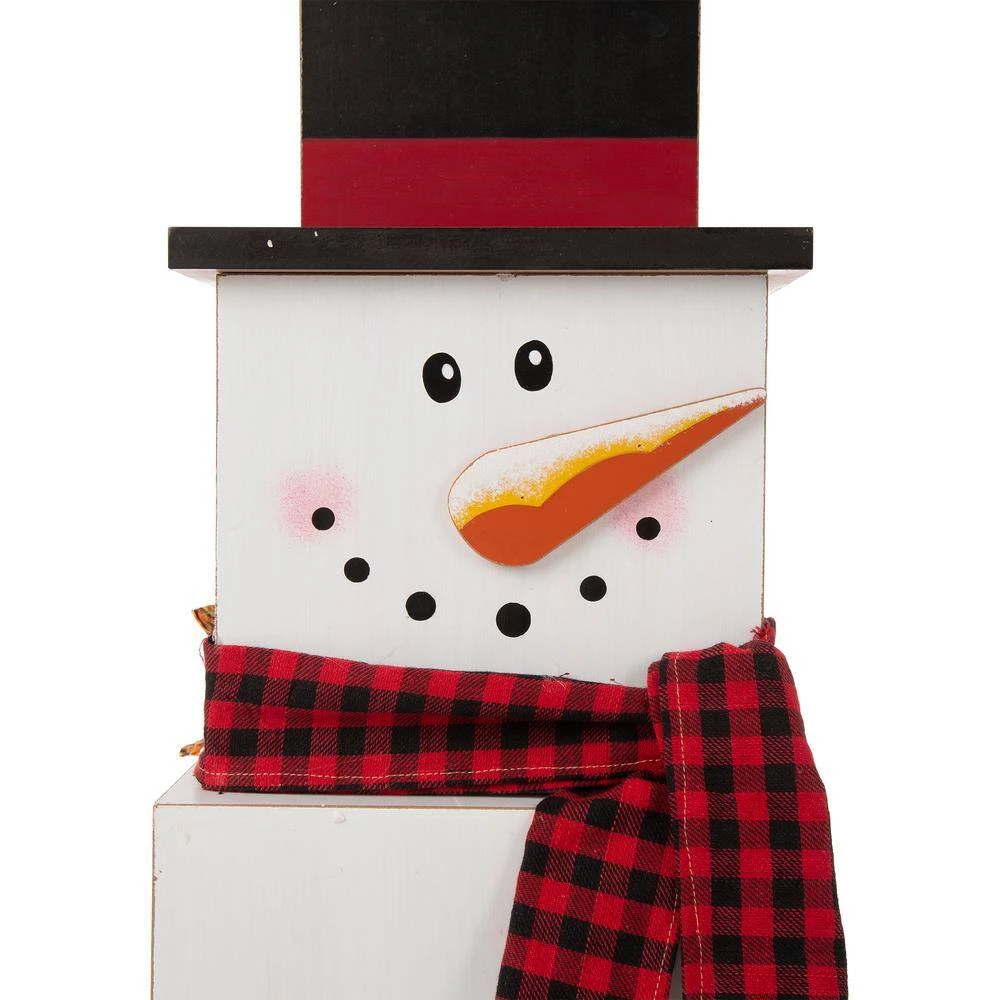 36.22 In. H Wooden Double-Sided Snowman/Scarecrow Porch Decor 7 36.22 In. H Wooden Double-Sided Snowman/Scarecrow Porch Decor - Image 5