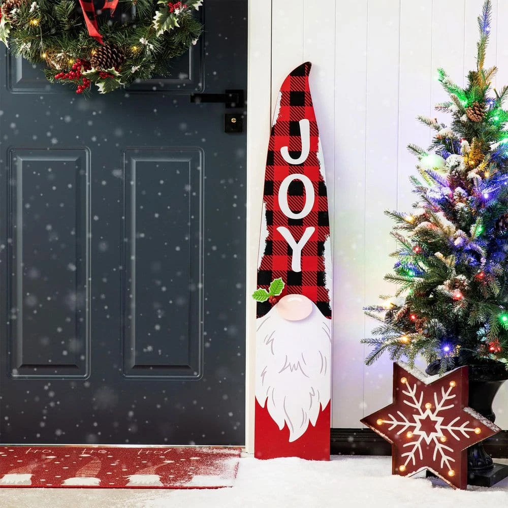 42 In. H Wooden Christmas Gnome Porch Sign 3 42 In. H Wooden Christmas Gnome Porch Sign