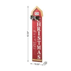 42 In. H Christmas Wooden Merry Christmas House Shape Porch Sigh -Christmas Decor Shop glitzhome christmas figurines 2010100076 c3 1000