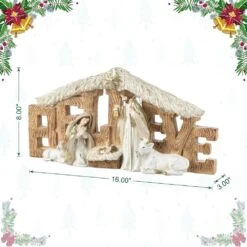8 In. Resin BELIEVE Holy Family Christmas Figurine 12 8 In. Resin BELIEVE Holy Family Christmas Figurine -Christmas Decor Shop glitzhome christmas figurines 2030700013 4f 1000