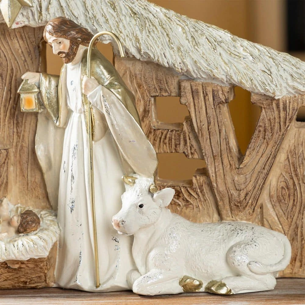 8 In. Resin BELIEVE Holy Family Christmas Figurine 9 8 In. Resin BELIEVE Holy Family Christmas Figurine - Image 7