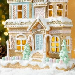 11.75 In. H Christmas Macaron Resin Village Table Decor -Christmas Decor Shop glitzhome christmas figurines 2040200017 1f 1000