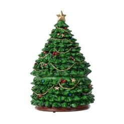 9.25 In. H Christmas Resin Lighted Musical Snowflakes Christmas Tree Waterglobe -Christmas Decor Shop glitzhome christmas figurines 2040300005 66 1000