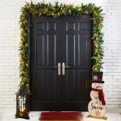 9 Ft. L Pre-Lit Greenery Pine Cone Artificial Christmas Garland With Warm White LED Light (2-Pack) 11 9 Ft. L Pre-Lit Greenery Pine Cone Artificial Christmas Garland With Warm White LED Light (2-Pack) -Christmas Decor Shop glitzhome christmas garland 2016000003 77 1000