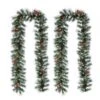 2-Pack 9 Ft. Pre-Lit Greenery Pine Cones AndRed Berries Artificial Christmas Garland, With 50 White Lights With Timer 1 2-Pack 9 Ft. Pre-Lit Greenery Pine Cones AndRed Berries Artificial Christmas Garland, With 50 White Lights With Timer -Christmas Decor Shop glitzhome christmas garland 2016000024 64 1000