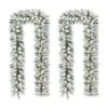6 Ft. L Pre-Lit Snow Flocked Christmas Garland, With 35 Warm White LED Lights And Timer, Three Function Set Of 2 ） -Christmas Decor Shop glitzhome christmas garland 2016000026 64 1000
